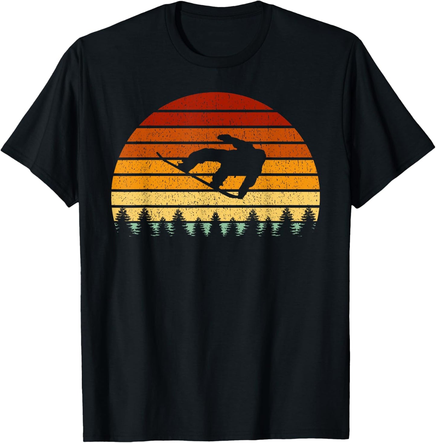 Vintage Sun Snowboard Gift Snowboarders T-Shirt - T-Shirt | Black