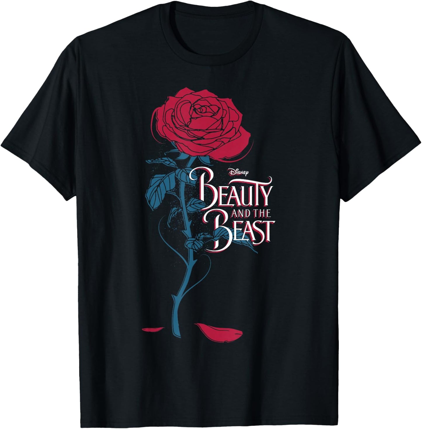 Disney Beauty & The Beast Wilting Rose Logo Graphic T-Shirt - T-Shirt | Black