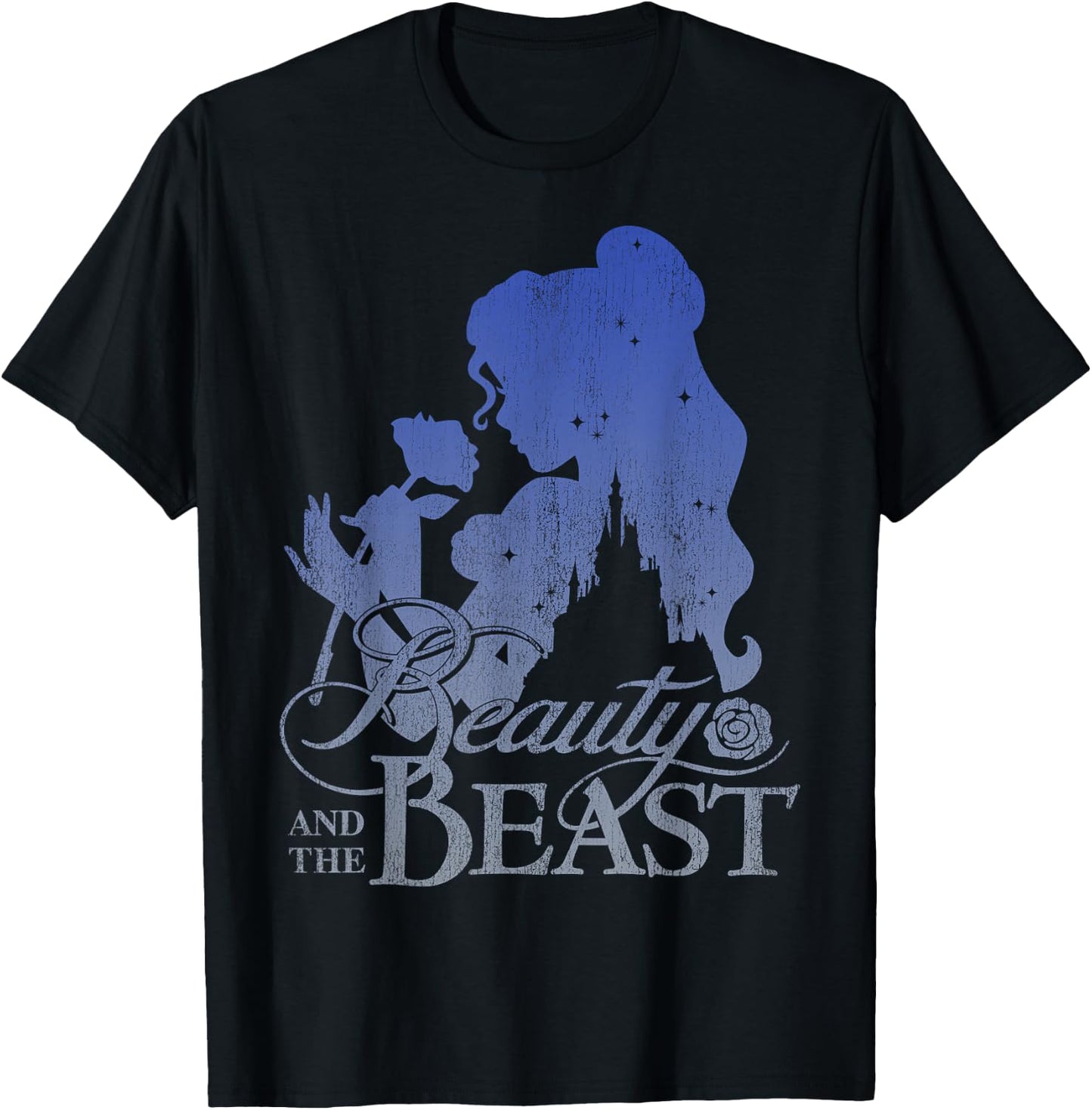 Disney Beauty & The Beast Belle Smell A Rose Profile T-Shirt - T-Shirt | Black