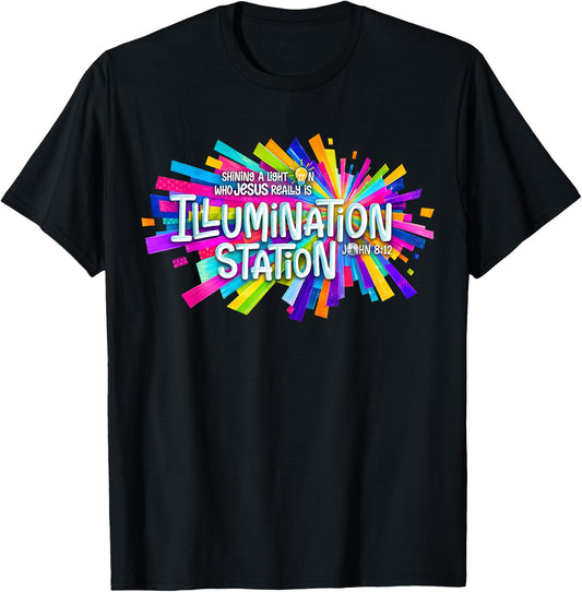 Illumination Station VBS 2026 Bible Jesus Christian Lights T-Shirt - T-Shirt | Black
