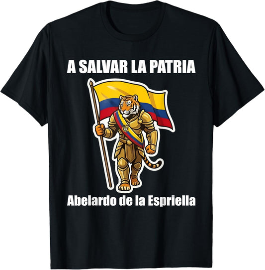 Abelardo de la Espriella Presidente Colombian Flag Tiger T-Shirt - T-Shirt | Black