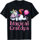 Funny Magical Grandpa, FARTING Rainbow Unicorn, Magic Gift T-Shirt - T-Shirt | Black