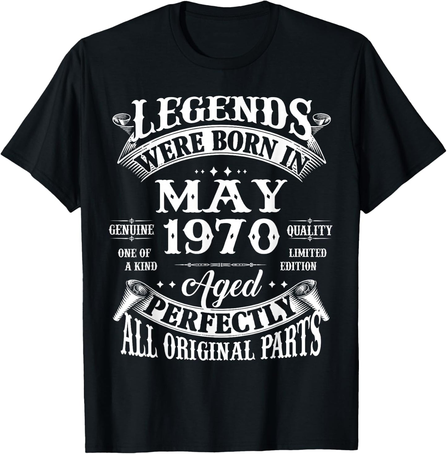 56th Birthday Legends Born In May 1970 56 Years Old T-Shirt - T-Shirt | Black