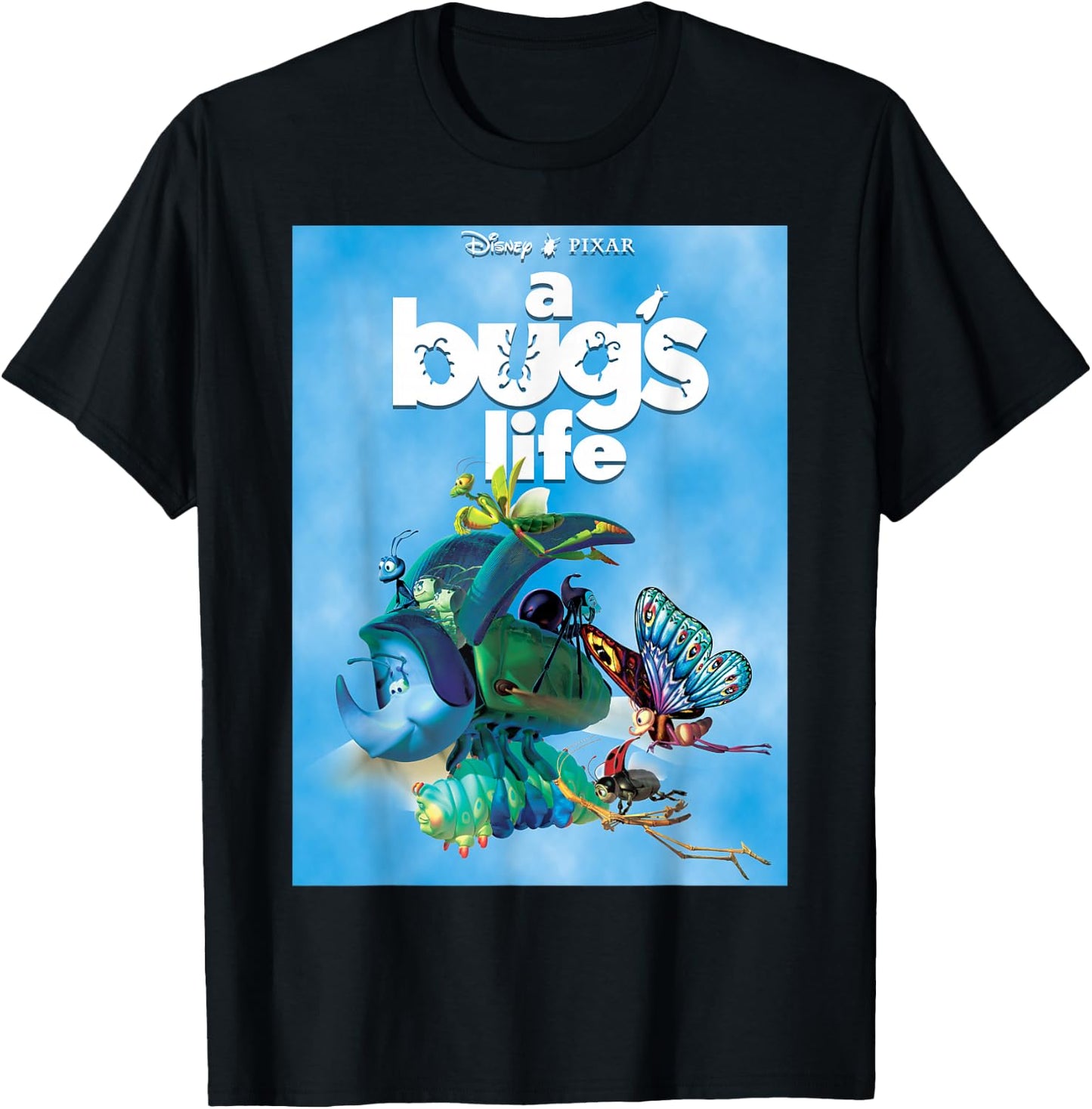 Disney Pixar A Bug's Life Movie Poster Group Shot T-Shirt - T-Shirt | Black