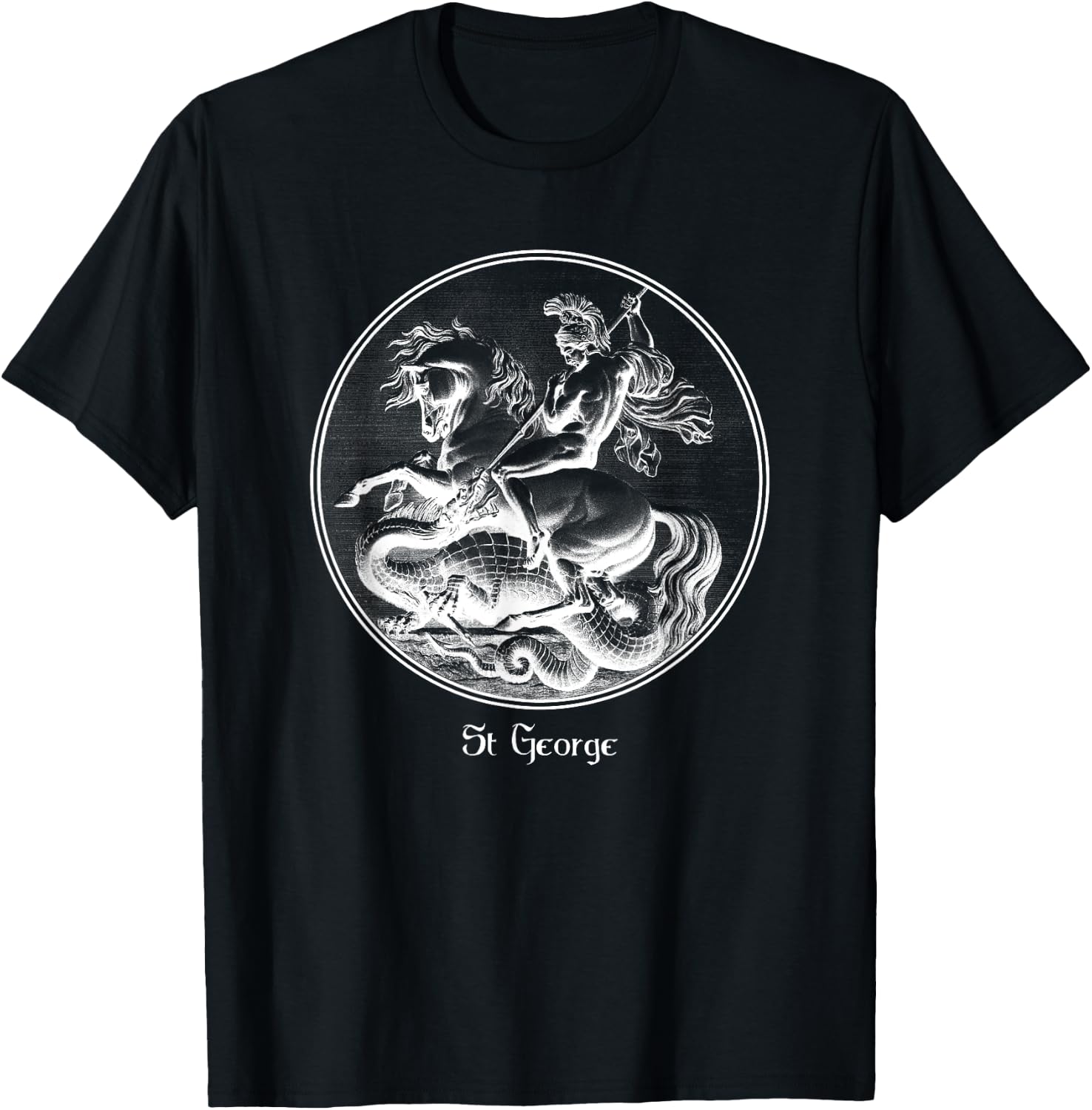 St. George and the Dragon Crusades Soldier Saint T-Shirt - T-Shirt | Black