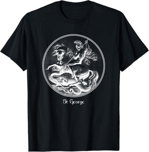 St. George and the Dragon Crusades Soldier Saint T-Shirt - T-Shirt | Black