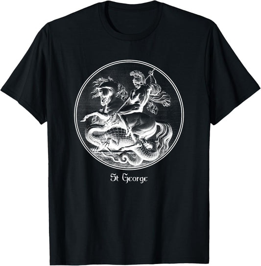 St. George and the Dragon Crusades Soldier Saint T-Shirt - T-Shirt | Black