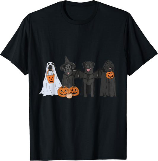 Black Labrador Halloween Ghost pumpkin T-Shirt - T-Shirt | Black