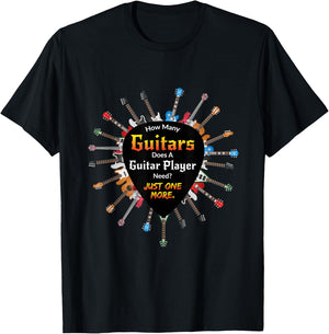 UAB KIDKIS Women's Guitar Themed - Black, Small T-Shirt - T-Shirt | Black