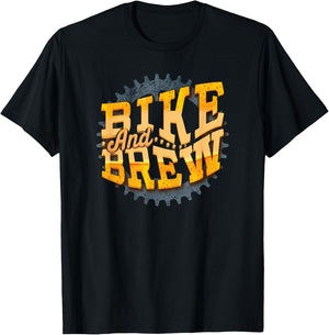 Bike And Brew | Biking Shirt Funny Bike Beer Shirt T-Shirt - T-Shirt | Black