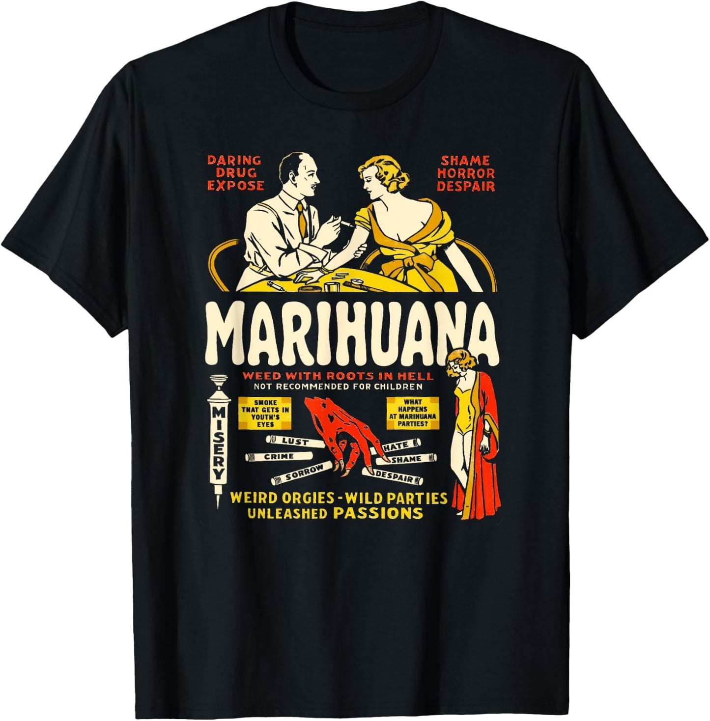 Cool Anti Weed Shirt Art-Marihuana Marijuana Weed Propaganda T-Shirt - T-Shirt | Black