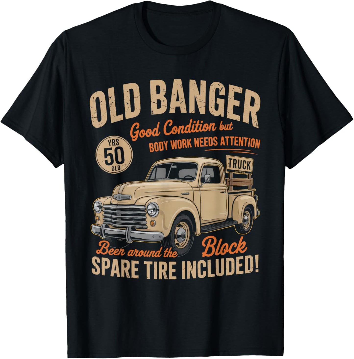 Vintage 50th Birthday Vintage Old Banger 50 Years Old Men T-Shirt - T-Shirt | Black