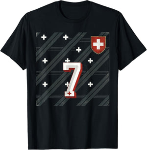 Switzerland Schweiz Suisse Swiss Schweizer Jersey T-Shirt - T-Shirt | Black