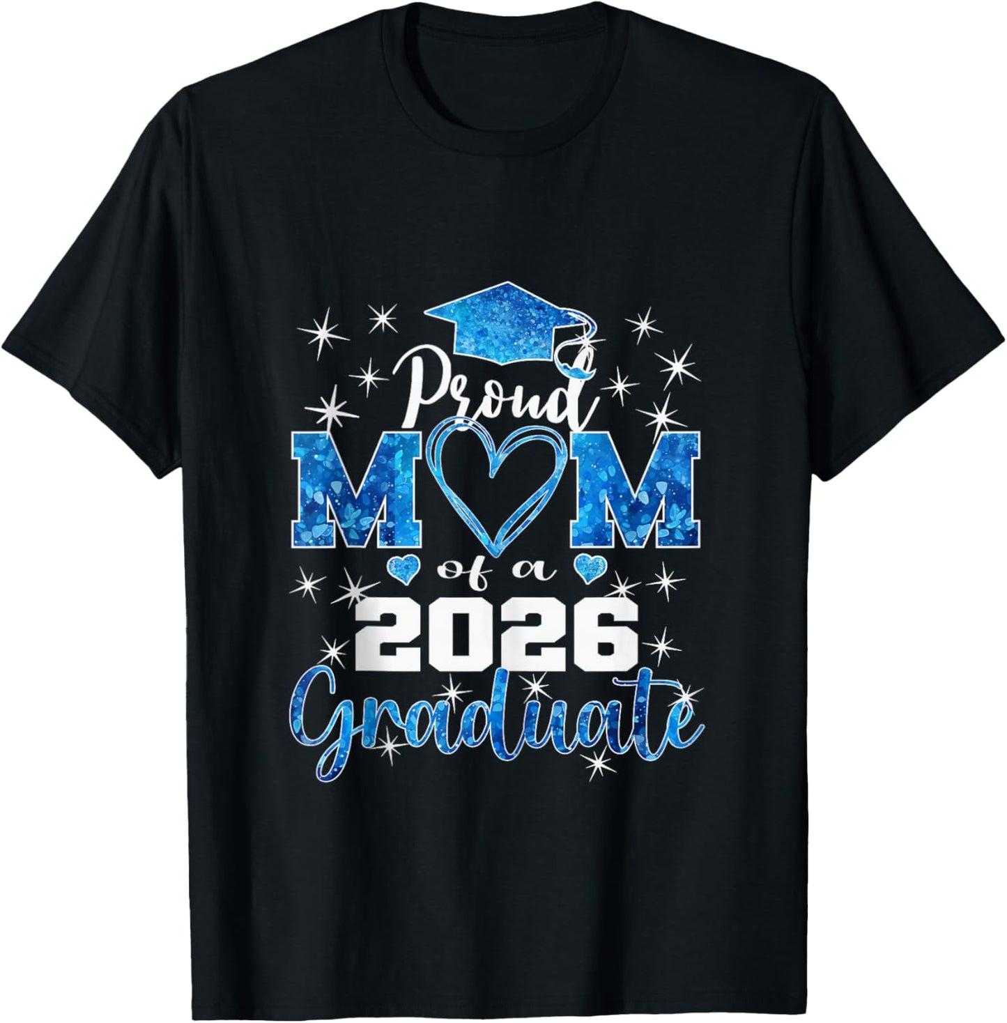 Super Proud Mom of 2026 Graduate Senior Graduation Family T-Shirt - T-Shirt | Black