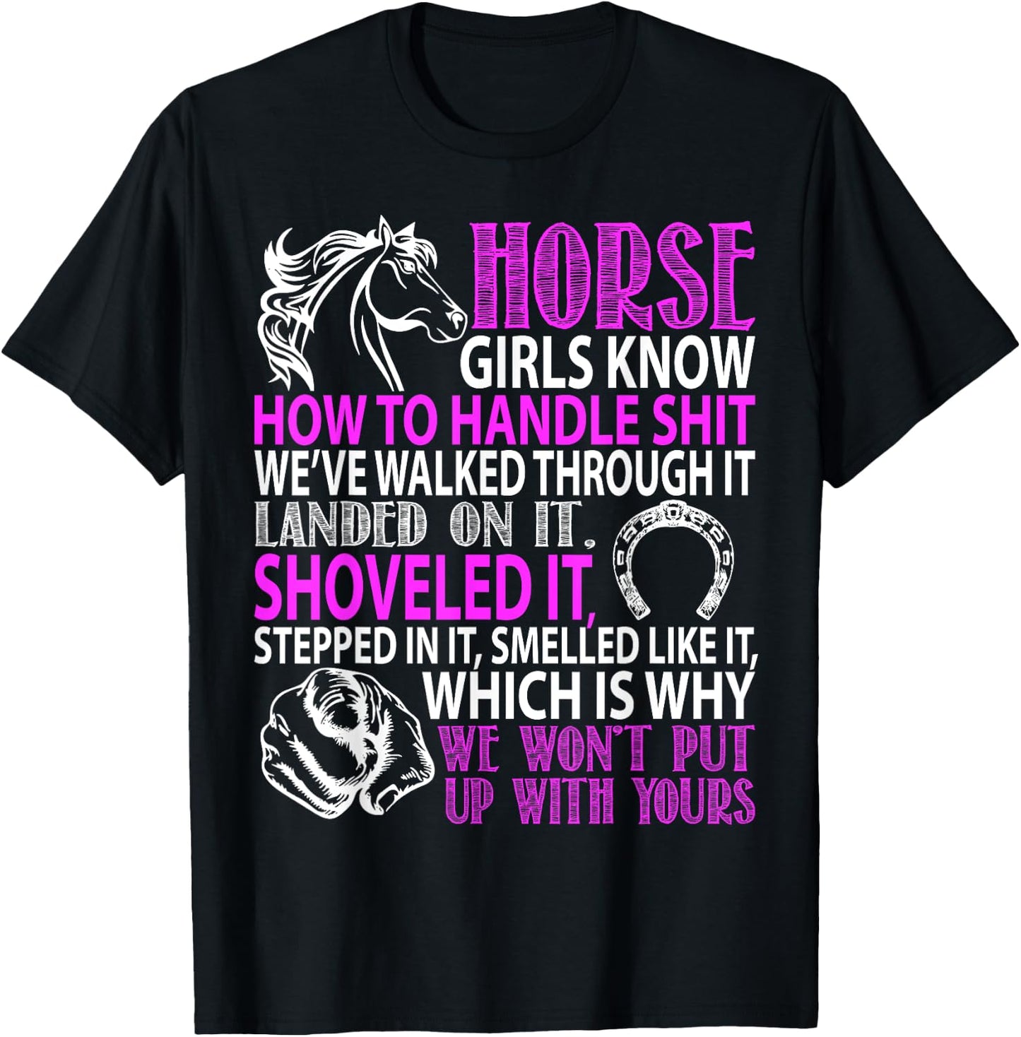 Horse Girls Know: Horse Gift Girls-Horse Lover T-Shirt - T-Shirt | Black