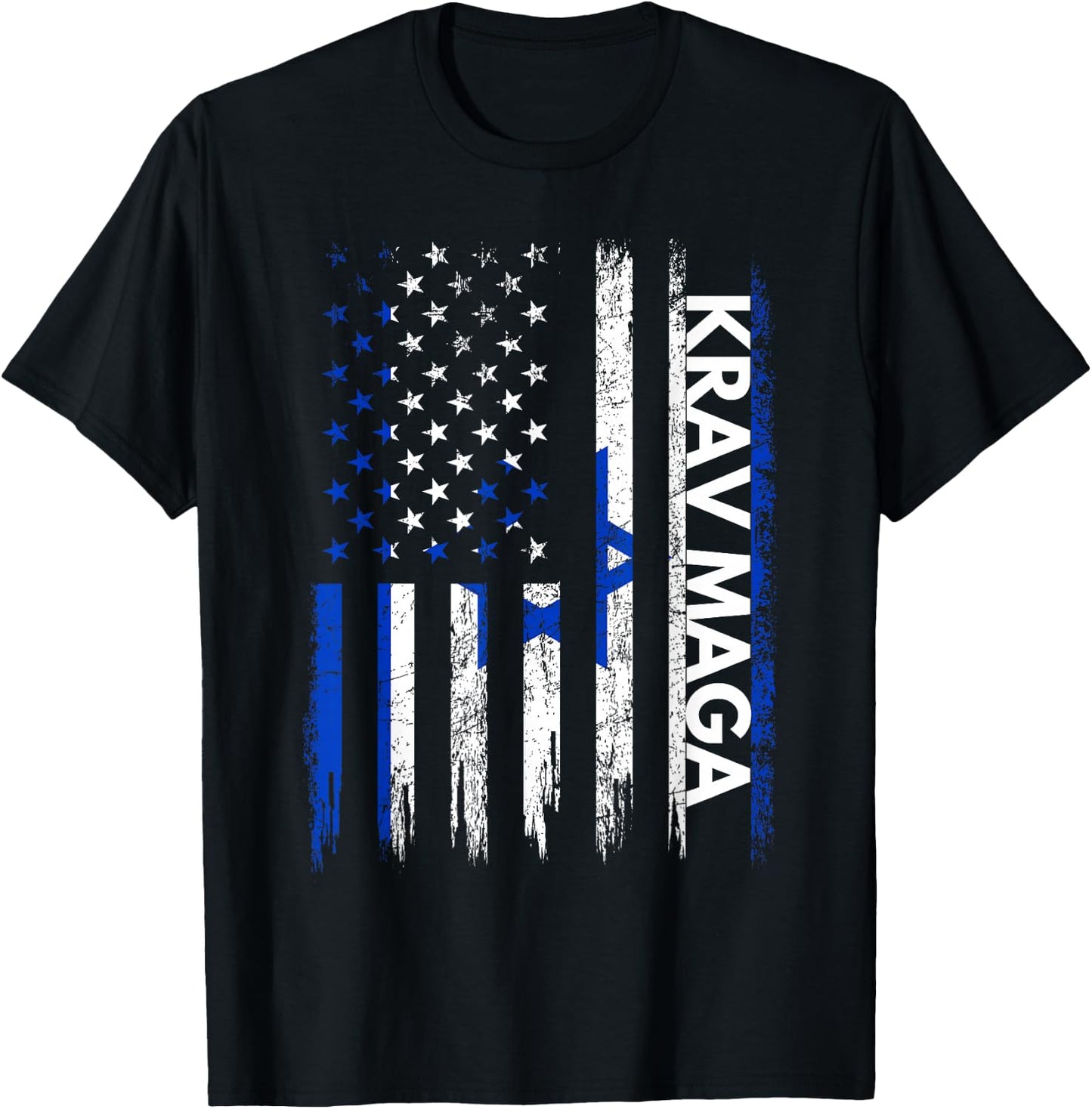 Krav MAGA Shirt Martial Arts Gifts Training Israeli Flag T-Shirt - T-Shirt | Black
