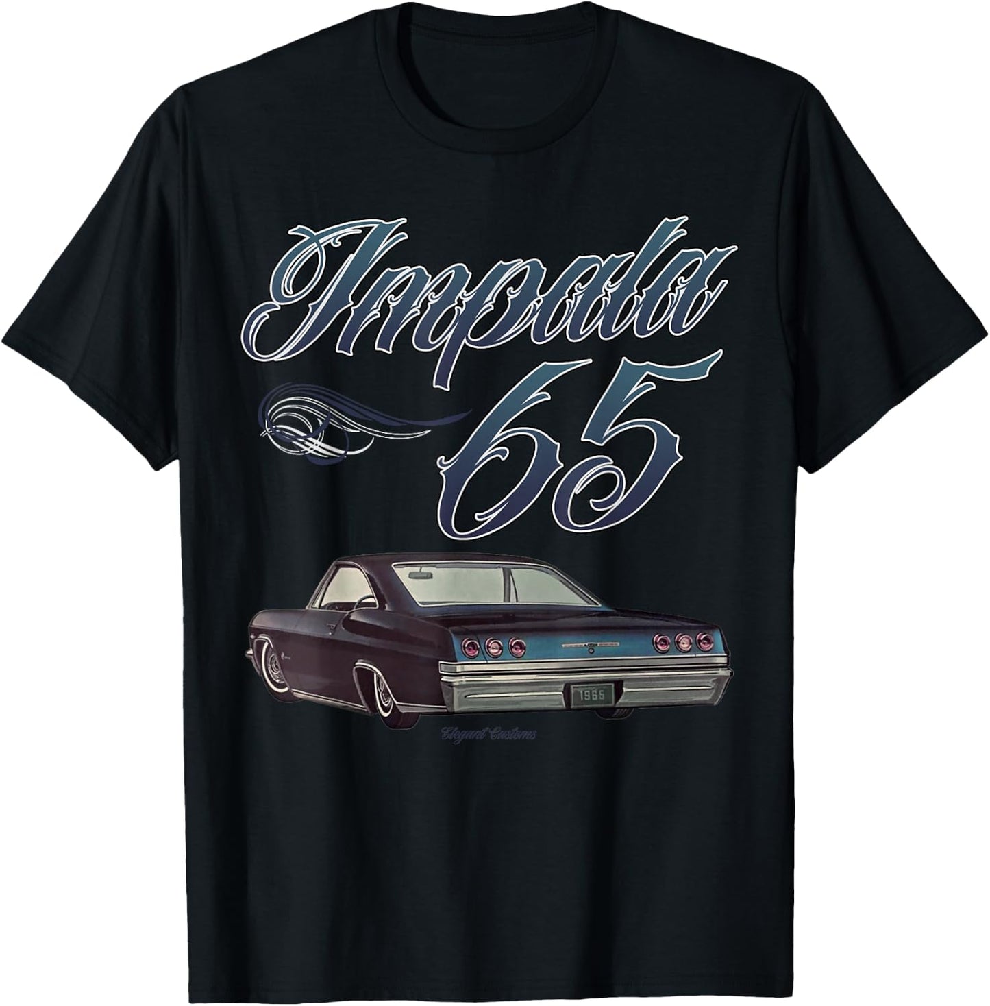 1965 Blue Low Rider Kustom Lead Sled Hot Rod Muscle Car T-Shirt - T-Shirt | Black