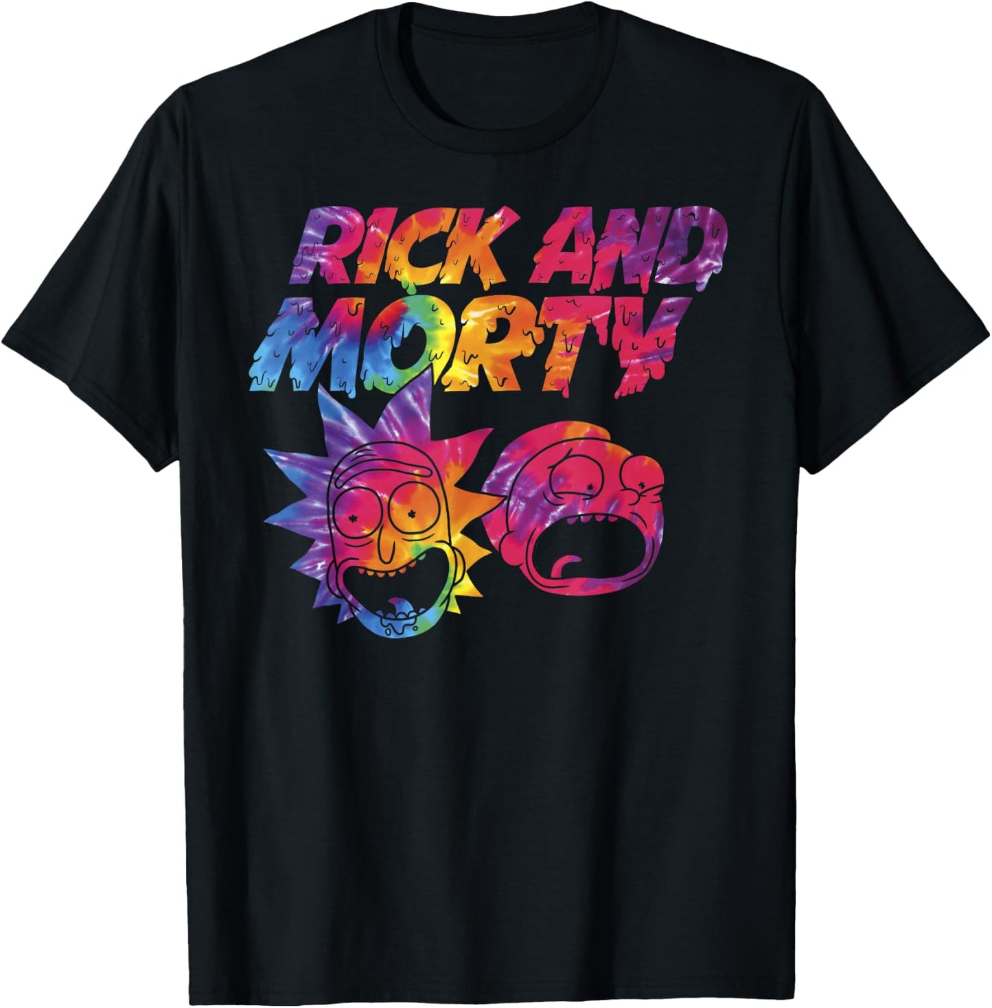 Mademark x Rick and Morty - Rick And Morty Tie Dye Drip Graphic T-Shirt - T-Shirt | Black