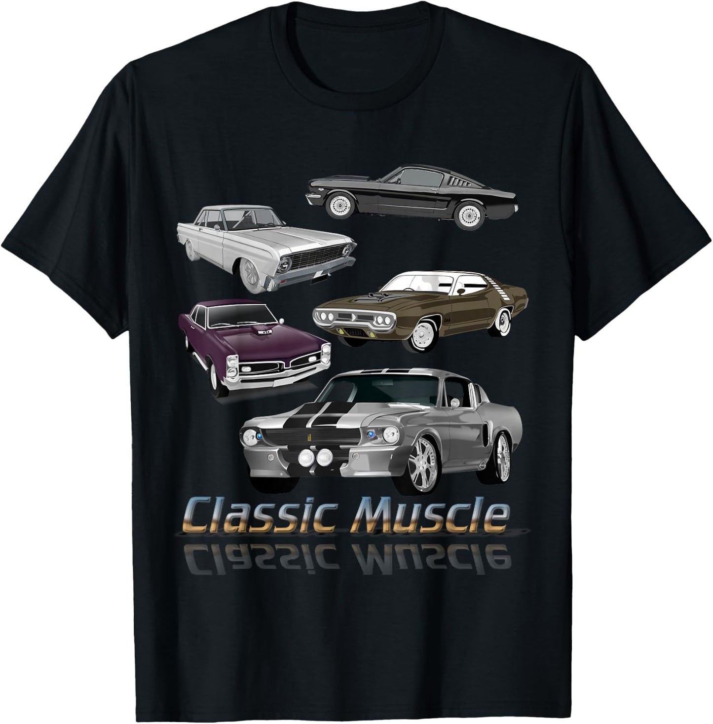 Classic American Muscle Cars Novelty Small T-Shirt - T-Shirt | Black