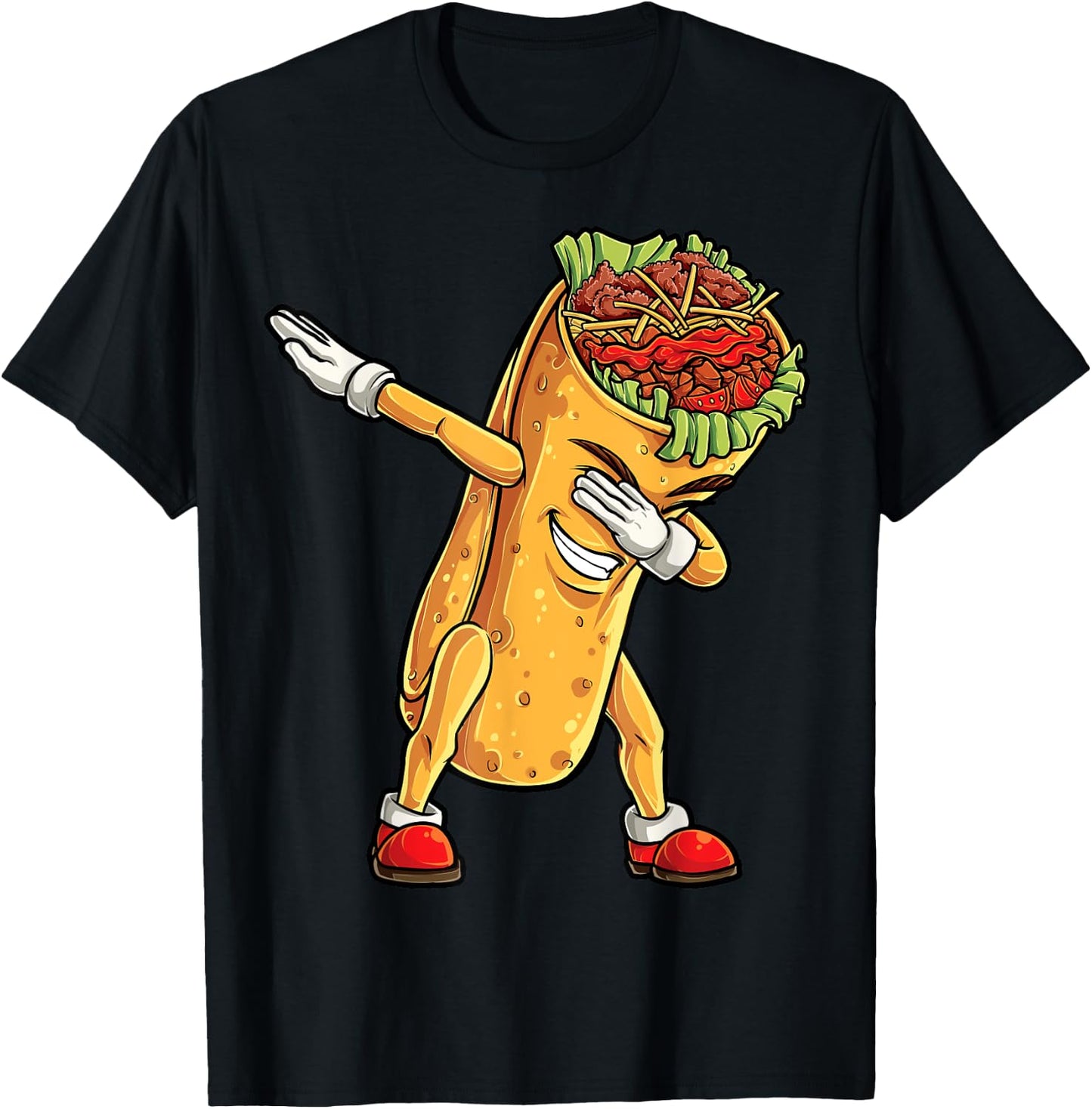 Dabbing Burrito T Shirt Cinco de Mayo Kids Boys Men Women T-Shirt - T-Shirt | Black