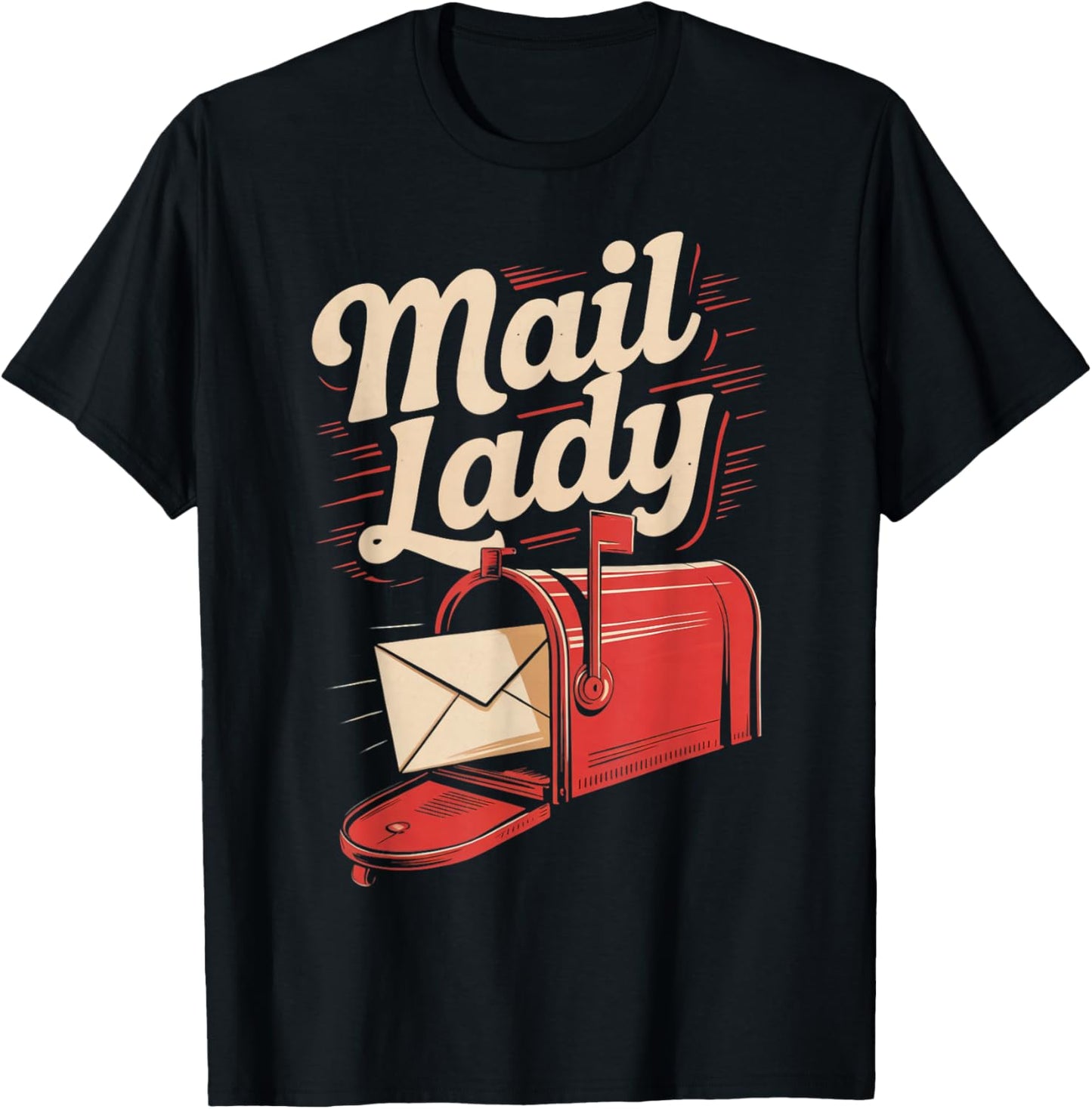 Mail Lady Post Office Postal Worker Postman Mailman T-Shirt - T-Shirt | Black
