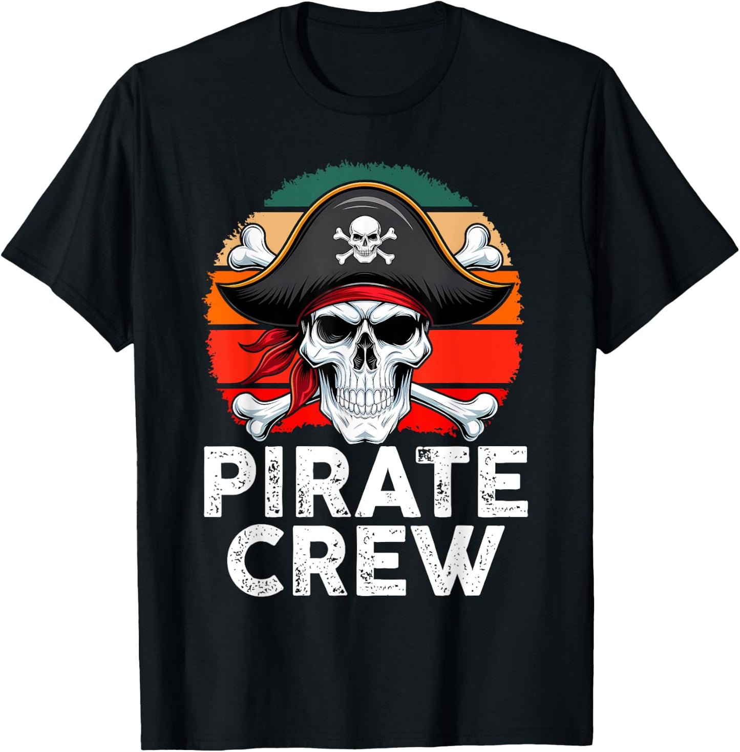 Kids Boys Pirate Crew Birthday Party Supplies Group Matching T-Shirt - T-Shirt | Black