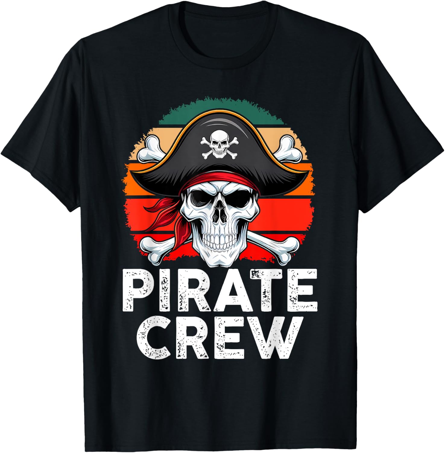 Kids Boys Pirate Crew Birthday Party Supplies Group Matching T-Shirt - T-Shirt | Black