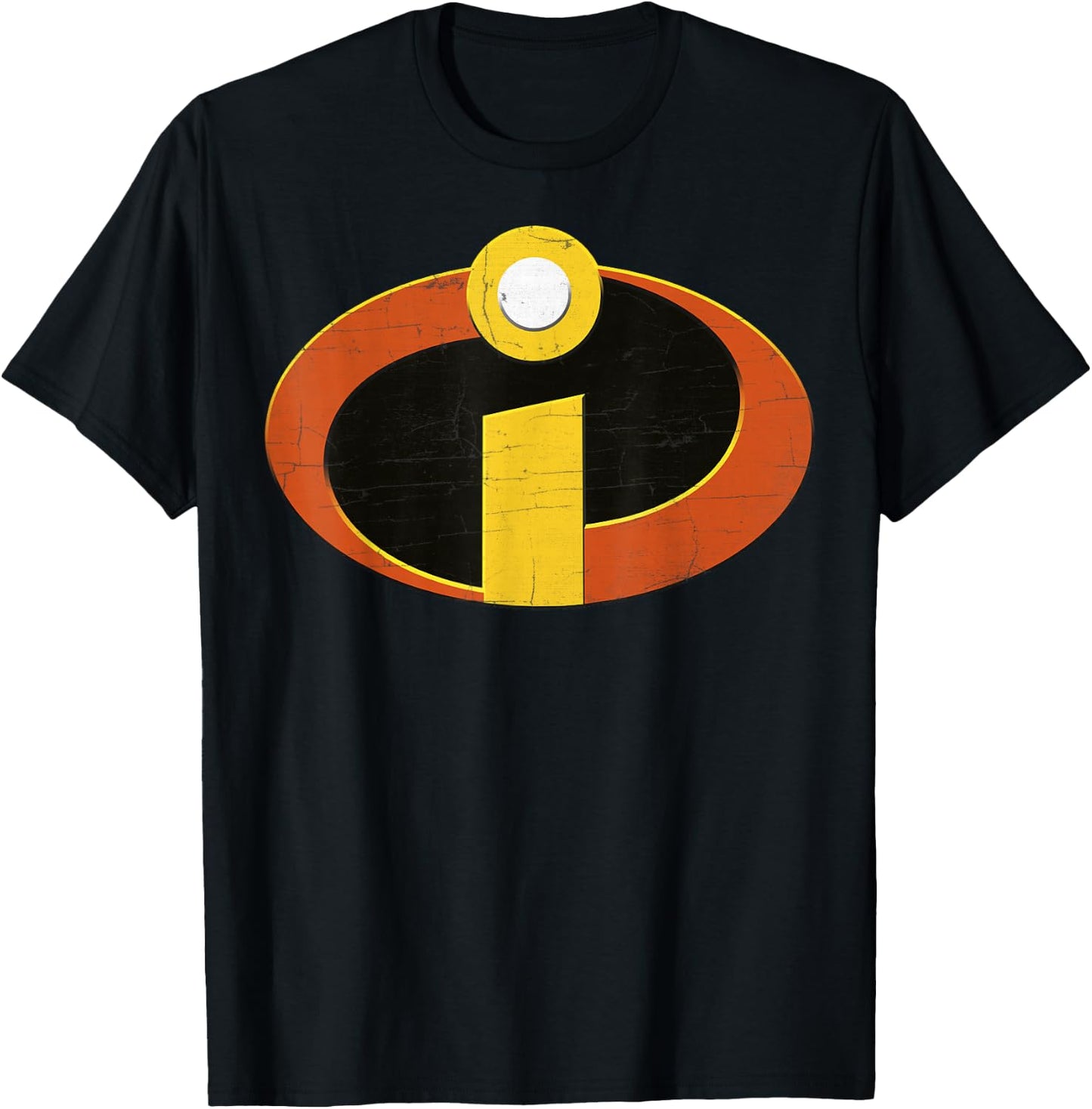 Disney Pixar The Incredibles Distressed Super Emblem T-Shirt - T-Shirt | Black