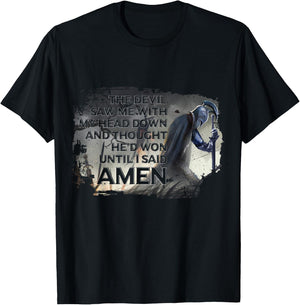 The Devil Saw Me With My Head Down Thought He'D Won Short Sleeve T-Shirt - T-Shirt | Black