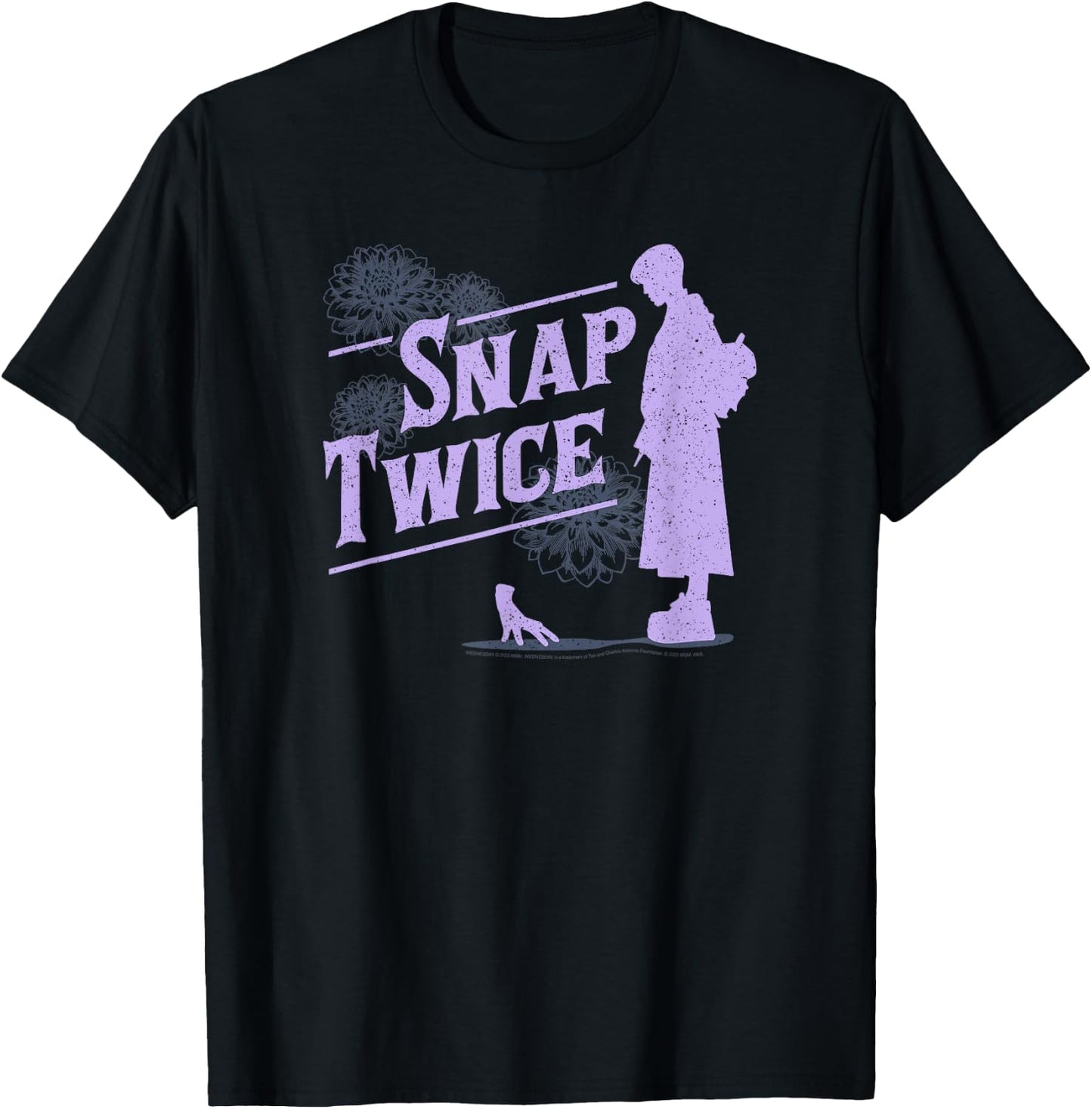 Wednesday Snap Twice Thing & Wednesday Silhouette Logo T-Shirt - T-Shirt | Black