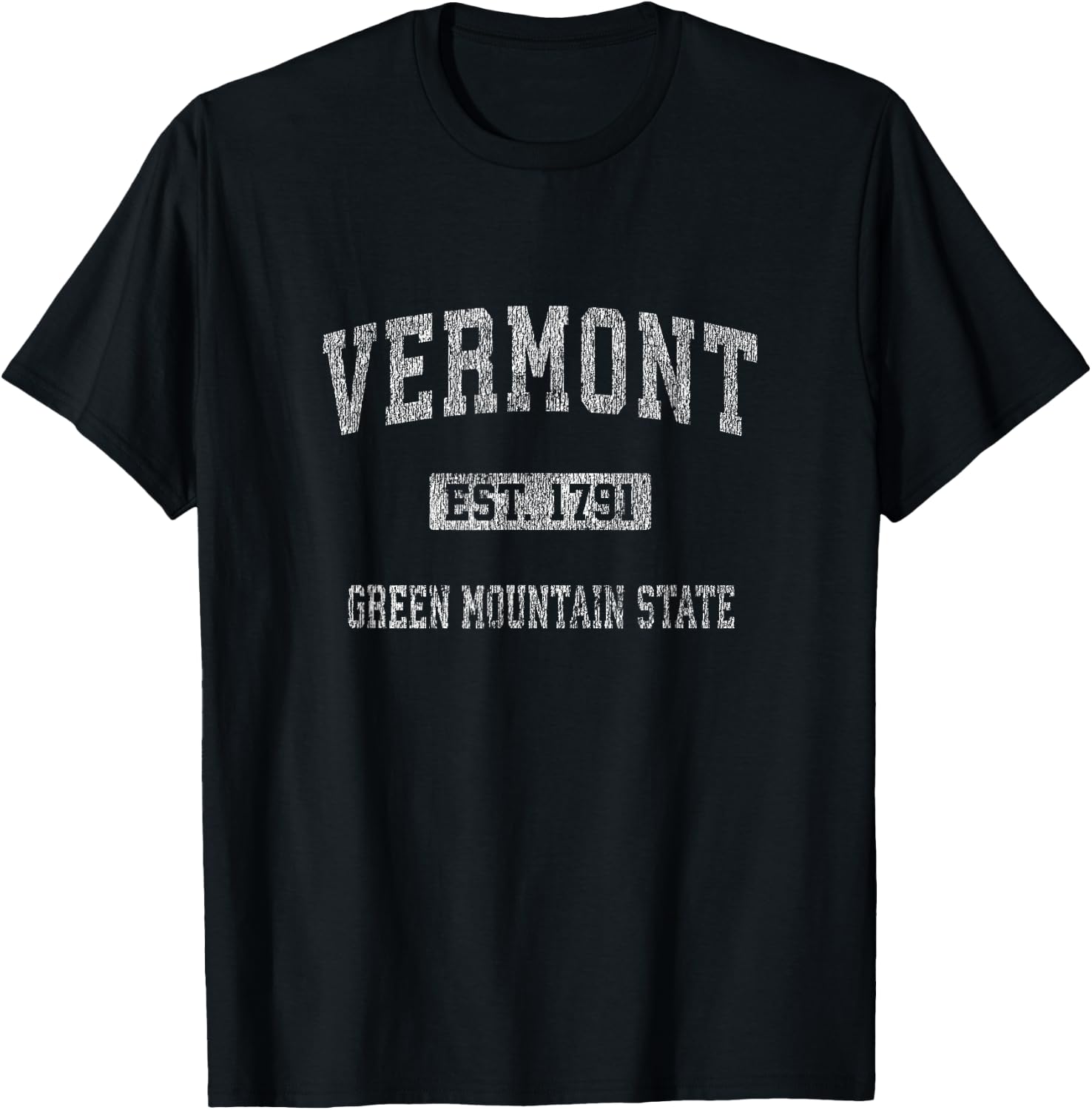 Retro Vermont Vintage Athletic Sports Design T-Shirt - T-Shirt | Black