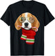 Beagle Shirt Christmas Gift Dog Lovers Puppy Sunglasses Women Kids T-Shirt - T-Shirt | Black