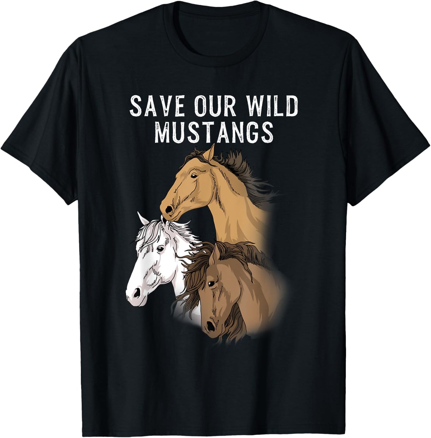 Wild Mustang Gifts Wild Horse Shirt Wildlife Preservation T-Shirt - T-Shirt | Black