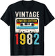Retro 1982 Birthday Cassette Tape Classic Vintage 1982 T-Shirt - T-Shirt | Black