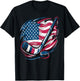 Ice Hockey USA Flag USA Flag T-Shirt - T-Shirt | Black