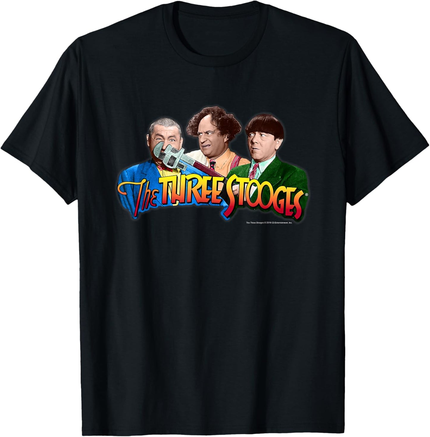TTS- The Three Stooges: Wrench Logo T-Shirt - T-Shirt | Black
