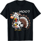 Turkey Moo Funny Turkey Men Women Boys Kids Thanksgiving T-Shirt - T-Shirt | Black
