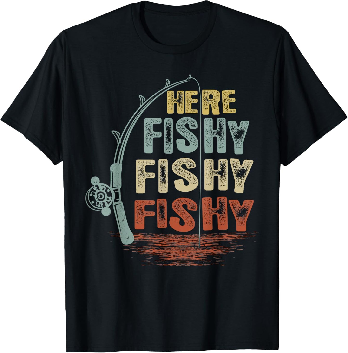Vintage Here-Fishy Shirt Funny Fishing T-Shirt - T-Shirt | Black