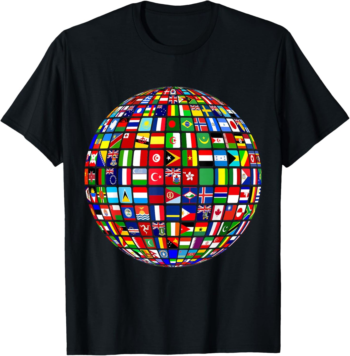 International World Flags and World map for Children T-Shirt - T-Shirt | Black
