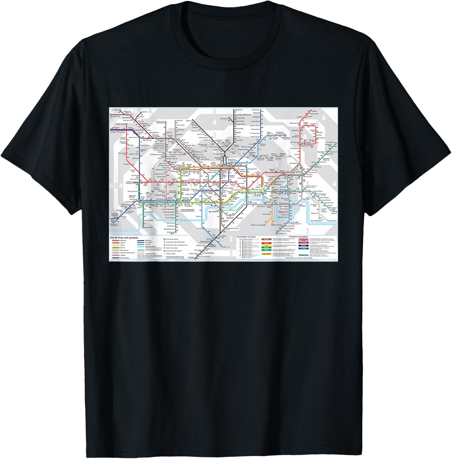 London Underground Map T-Shirt - T-Shirt | Black