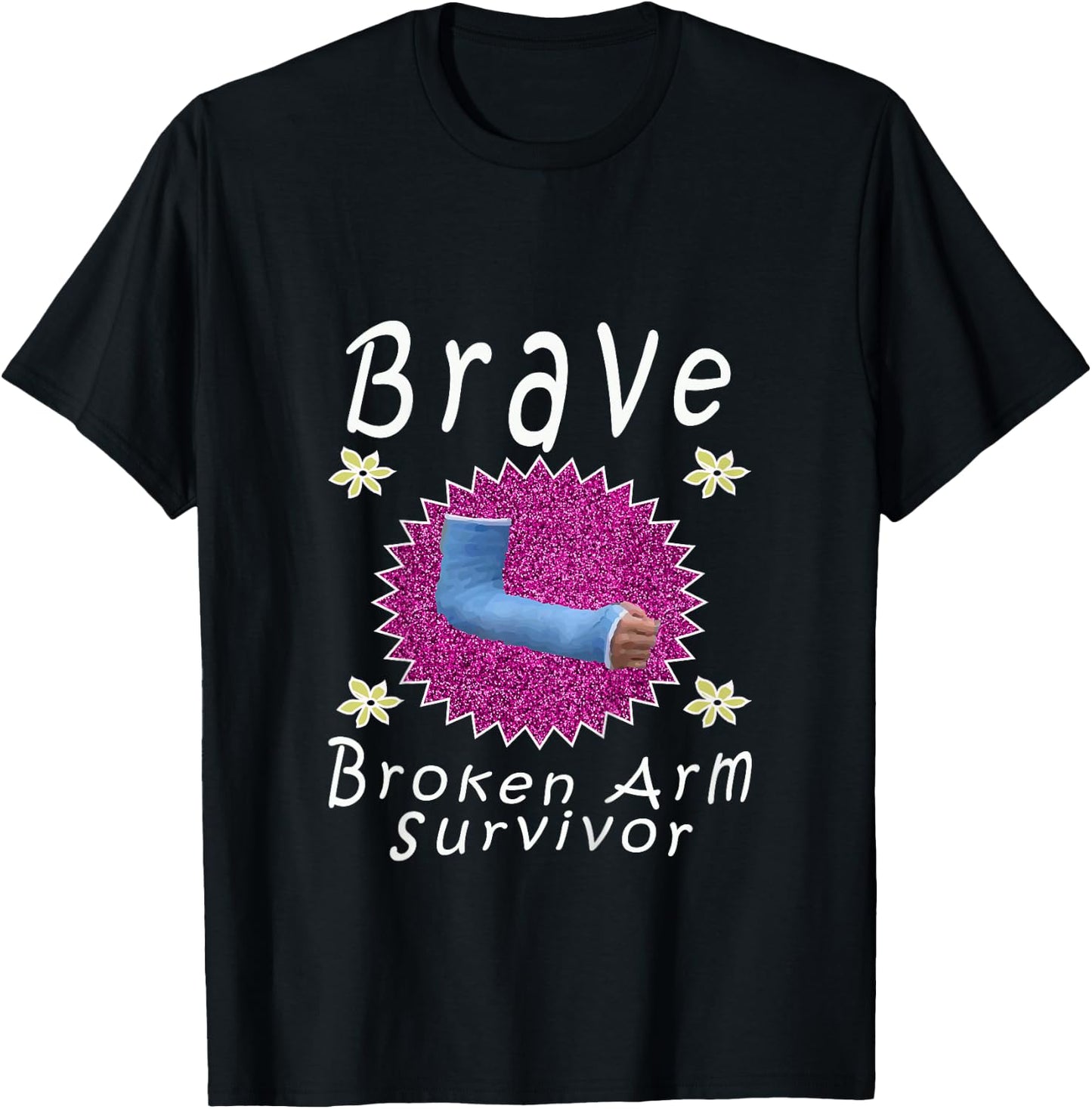 Top Best Girls Brave Broken Arm Survivor Gift T-Shirt - T-Shirt | Black