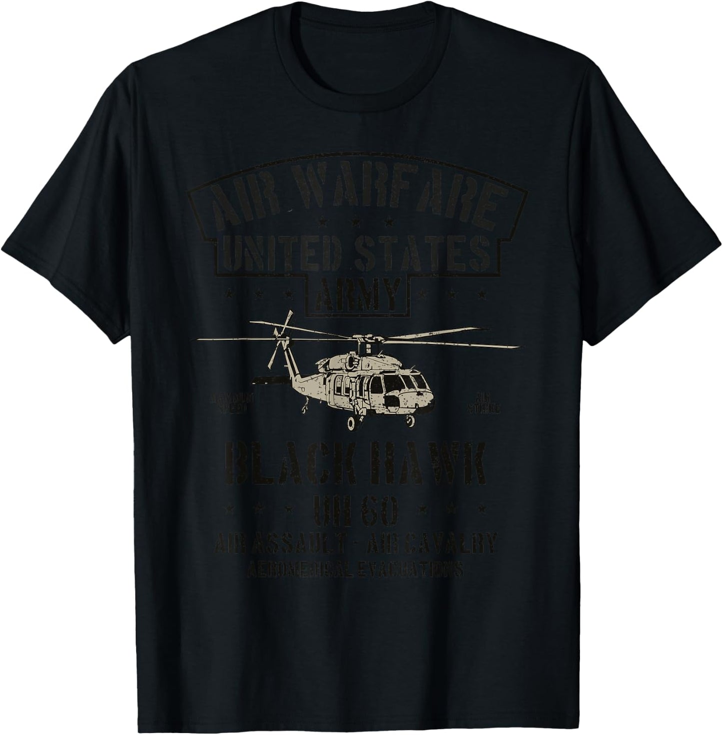 Air Warfare United States Army Black Hawk T Vintage T-Shirt - T-Shirt | Black