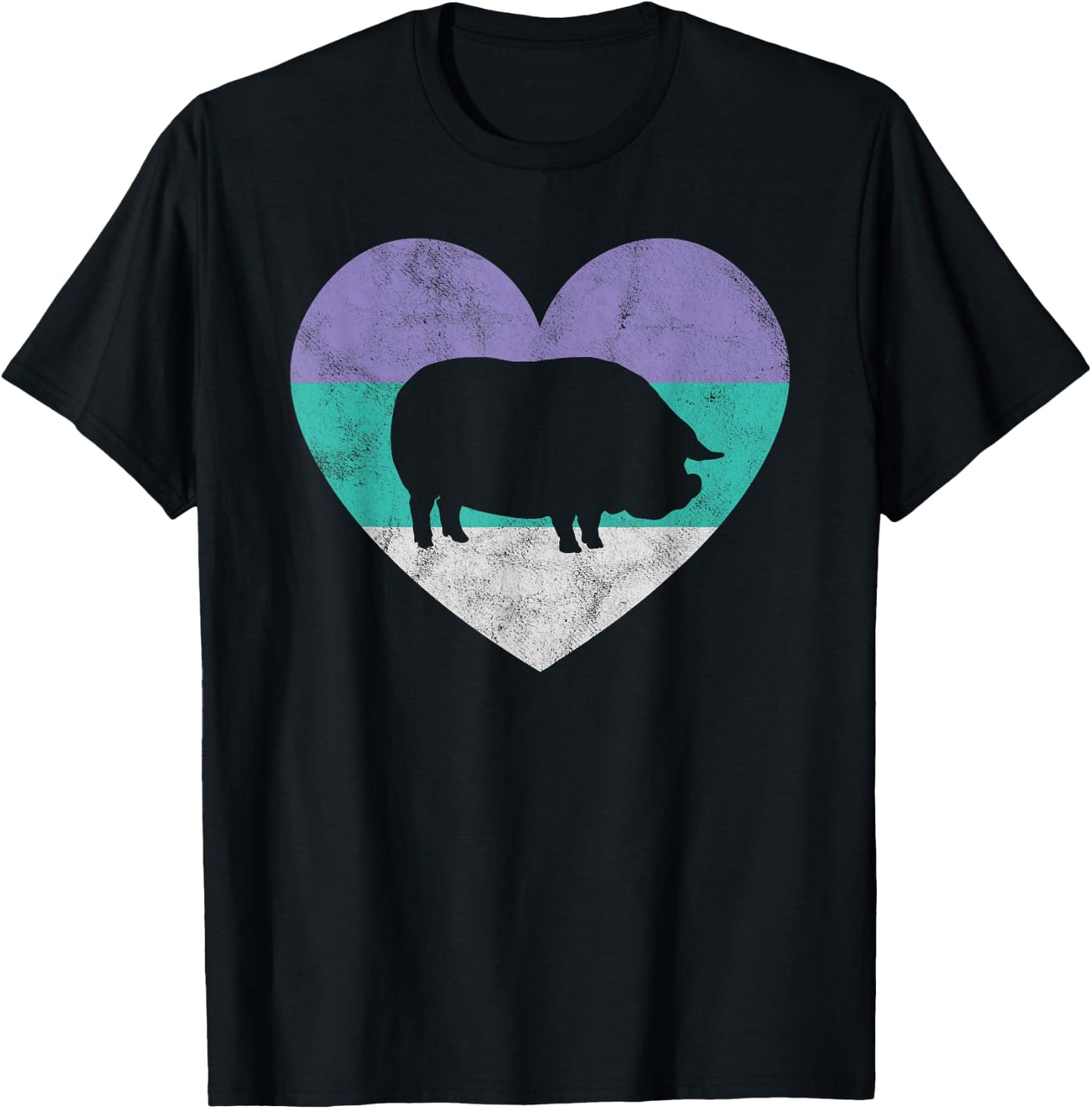Pot Belly Pig Gift Shirt & Girls Retro Cute T-Shirt - T-Shirt | Black