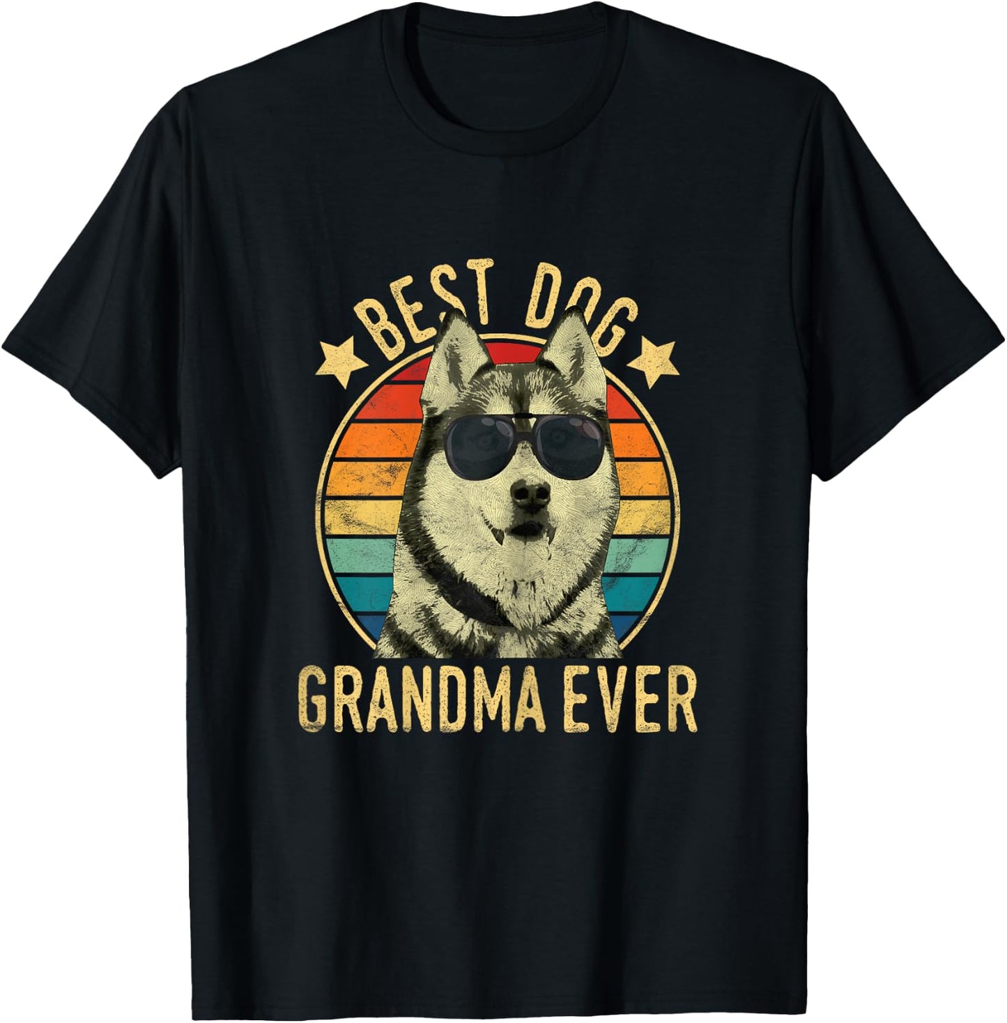 Best Dog Grandma Ever Siberian Husky Mother's Day Women T-Shirt - T-Shirt | Black