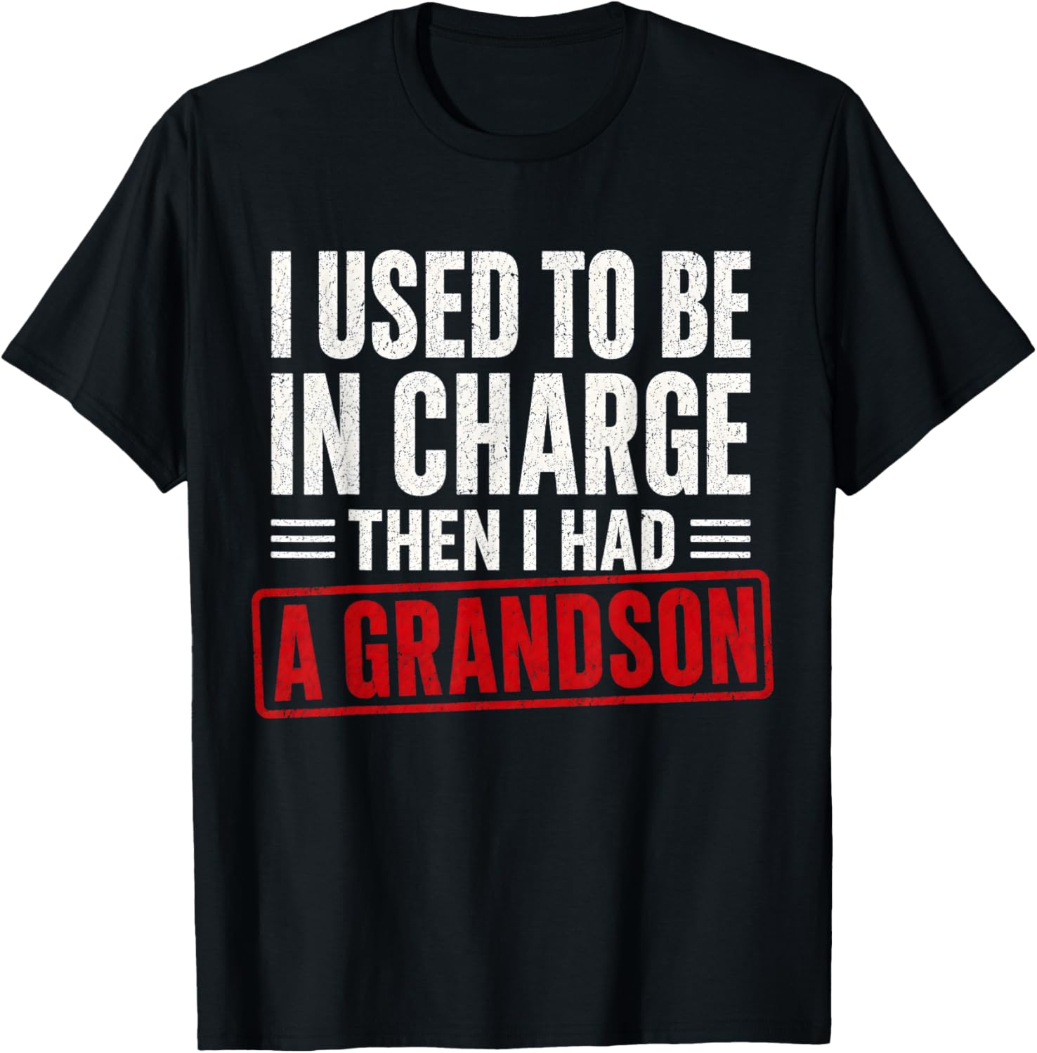 Retro I Used to Be in Charge Then I Had A Grandson T-Shirt - T-Shirt | Black