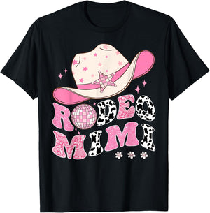 Rodeo Mimi Pink CowGirl 1St Birthday Disco Groovy T-Shirt - T-Shirt | Black