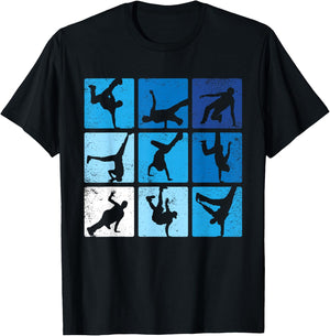Hip Hop Break dance poses Retro Vintage Gift T-Shirt - T-Shirt | Black