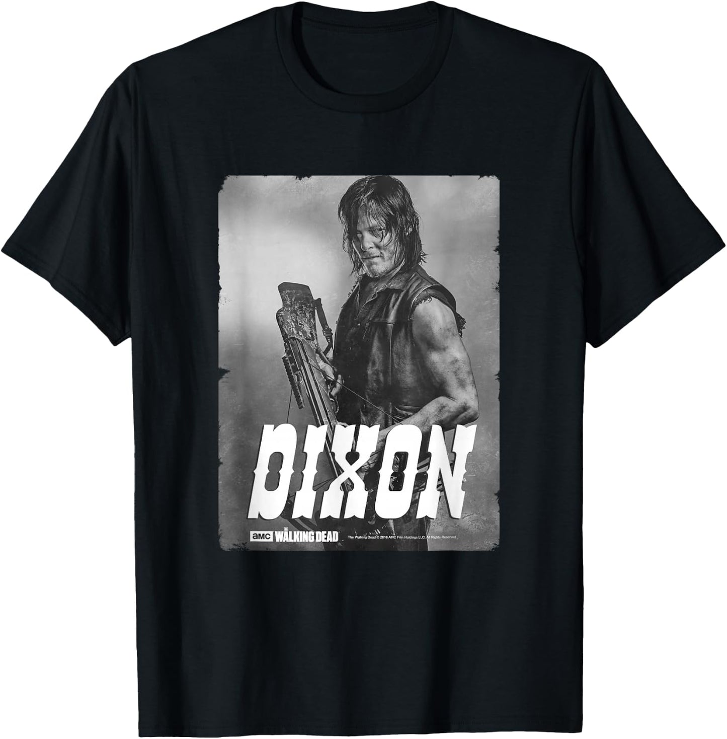 The Walking Dead Daryl Silver Portrait T-Shirt - T-Shirt | Black