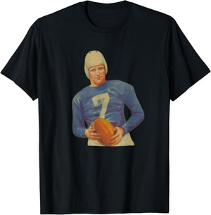 Dutch Clark 1935 Vintage Football Card Style Retro Player T-Shirt - T-Shirt | Black