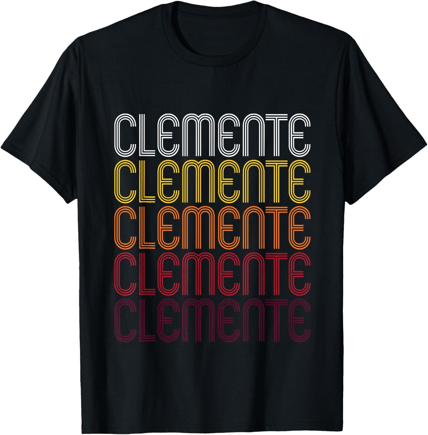 Clemente Retro Wordmark Pattern - Vintage Style T-Shirt - T-Shirt | Black